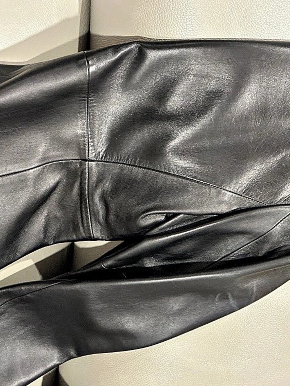 Talbots Leather Moto Jacket in Black Size Small